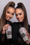 Legal Beauty Hollywood - Dupla falú szívószálas műanyag pohár - Ezüst/fekete - 480 ml