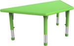 OOKEE Masa trapezoidala verde din plastic reglabila marimea 1-3 pentru gradinita (YCY0032V)