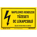  Öntapadó vinil matrica 160x100mm sárga - Napelemes rendszer TŰZESETI DC KAPCSOLÓ (ATS141001_160)