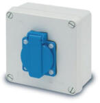 Famatel S. A Szerelt doboz 100x100x55mm, 1db házt. aljzat, 16A, IP44, 3061, Famatel S. A (3061)