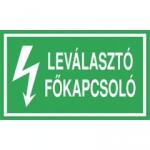  Öntapadó vinil matrica 60x100mm zöld - Leválasztó főkapcsoló (ATZ10001)