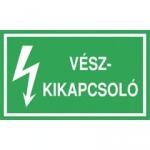  Öntapadó vinil matrica 60x100mm zöld - Vészkikapcsoló (ATZ14001)