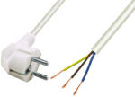 Somogyi Elektronic Home N 7 hálózati csatlakozókábel, 2 m, H05VV-F 3G0, 75 mm2 kábellel, védőérintkezős, max. 1380W, fehér, N_7 (N_7)