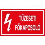  Öntapadó vinil matrica 60x100mm piros - Tűzeseti főkapcsoló (ATP18002)