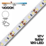 PannonLED LEDSZALAG 2835WN 120led/m IP65 4000K 600lm 9, 6W/m természetes fehér 70222 szilikon (70222)