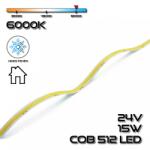 PannonLED COB LEDSZALAG 512 led/m IP20 24V, 15W/m 1500lm, 6000-6500K hideg fehér 75610 (75610)