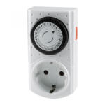 Somogyi Elektronic Home 0760S mechanikus beltéri időzítő óra, manuális bekapcsolási lehetőség, 30 perces intervallumok, naponta ismétlődő kapcsolások, 250 V, 3680 W, 0760S (0760S)