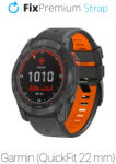 FixPremium - Curea din silicon bicolor pentru Garmin (QuickFit 22mm), gri