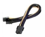SilverStone 8-Pin PCIe - 6+2-Pin PCIe hosszabbító - 250mm fekete/arany