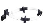 SilverStone 4-Pin Molex - 4x SATA hosszabbító - 300mm fehér