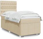 vidaXL krémszínű szövet rugós ágy matraccal 100 x 200 cm (3291591)