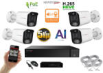  MS - AI IP Aktív kamerarendszer 4 kamerával switchel 5 mpix WTube - 6078K4B