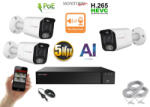 Monitorrs Security - AI IP Aktív kamerarendszer 3 kamerával 8 mpix WTube - 6078K3