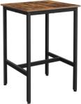 VASAGLE Masa de bar inalta dreptunghiulara 60 x 60 x 90 cm, maro rustic si negru (LBT25X)