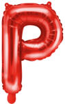 PartyDeco Mini fólia lufi - P betű 35 cm piros