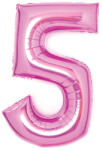 Amscan 5 - ös midi szám fólia lufi - világos rózsaszín 66cm
