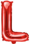 PartyDeco Mini fólia lufi - L betű 35 cm piros