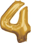 Amscan 4-es arany szám születésnapi fólia lufi 86 cm