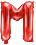 PartyDeco Mini fólia lufi - M betű 35 cm piros