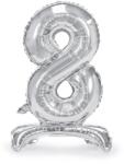 PartyDeco Talpas álló fólia lufi 8 ezüst 70 cm