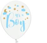 PartyDeco Pasztell fehér Fiú született lufi
