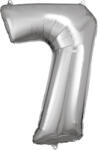 Amscan 7-es ezüst szám születésnapi fólia lufi 86 cm