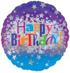 Amscan Fólia lufi - Happy Birthday Csillagos 43 cm