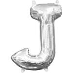 Amscan J betű mini fólia lufi 33 cm - ezüst