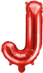 PartyDeco J betű mini fólia lufi - 35 cm piros