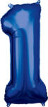 Amscan 1-es kék szám születésnapi fólia lufi 86 cm