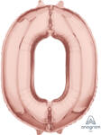 Amscan 0-ás midi szám fólia lufi - rózsaszín - arany 66 cm