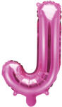 PartyDeco J betű mini fólia lufi - rózsaszín 35cm