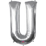 Amscan U betű mini fólia lufi 33 cm - ezüst