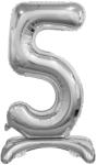 Godan Talpas álló fólia lufi 5-ös ezüst 74 cm
