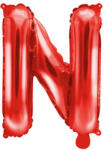PartyDeco Mini fólia lufi - N betű 35 cm piros