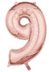 Amscan 9-es midi szám fólia lufi - rózsaszín arany 66 cm