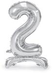 PartyDeco Talpas álló fólia lufi 2 ezüst 70 cm