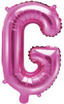 PartyDeco G betű mini fólia lufi - rózsaszín 35cm