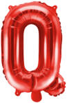 PartyDeco Mini fólia lufi - Q betű 35 cm piros