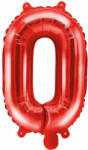PartyDeco Mini Fólia lufi - O betű 35 cm piros
