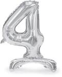 PartyDeco Talpas álló fólia lufi 4 ezüst 70 cm