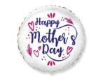 Flexmetal Fólia lufi - Mother's day 48 cm, kerek, fehér