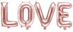 PartyDeco Rózsaszín arany fólia lufi LOVE 140 x 35 cm
