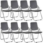 Chairs ON Set 8 scaune pliante din catifea HRC 609V gri