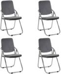 Chairs ON Set 4 scaune pliante din catifea HRC 609V gri