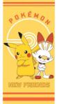 4home Prosop pentru copii Pokémon Pikachu și Scorbunny , 70 x 140 cm Prosop