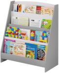 Ginger Home Детска етажерка за книги и списания на 4 нива Ginger Home - Бяло-сива (TF6125)