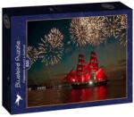 Bluebird Puzzle 500 db-os puzzle - Fireworks around a Sailboat (90106) (90106)