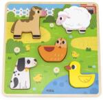 Viga Toys Puzzle tactil din lemn Viga - O fermă (44662) Puzzle