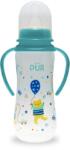 PUR BABY Biberon cu desen si manere, verde, +6 luni, 250ml, PUR